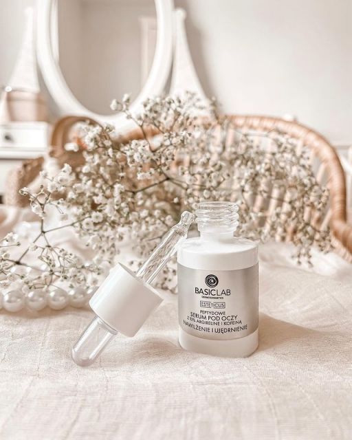BasicLab Dermocosmetics Esteticus, Serum pod oczy, Peptydowe, z 10% Argilenine i kofeiną