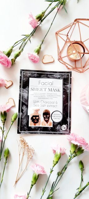 Mascot Europe Maseczka do twarzy w płacie, Facial Sheet Mask, With Chercoal & Sea Salt 