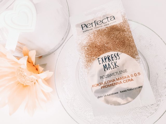 Perfecta Express Mask, Rozświetlenie, Koktajlowa maska S.O.S, Promienna cera