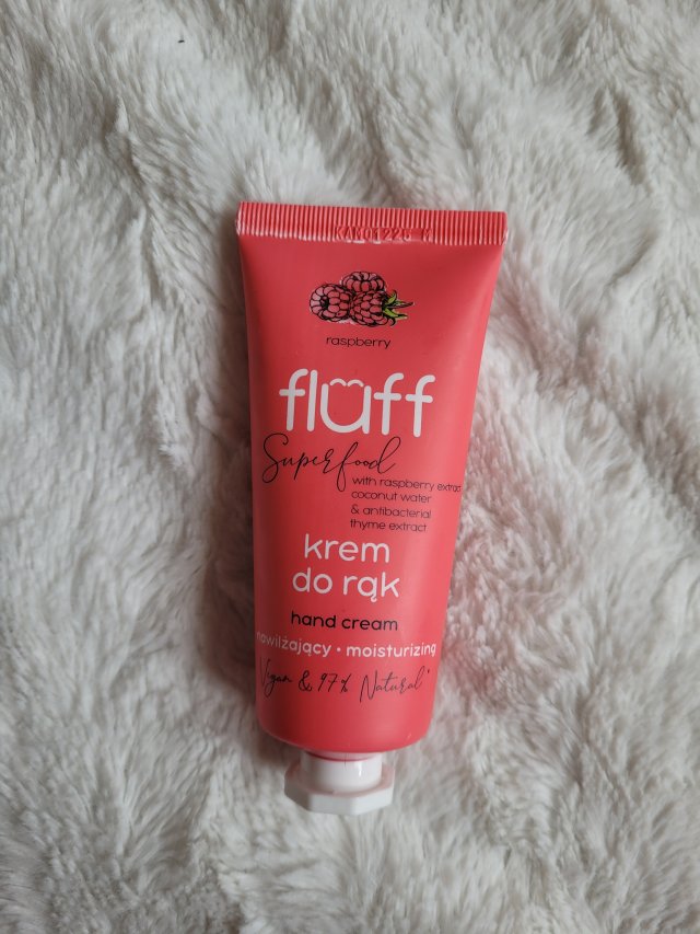 Fluff Superfood, Krem do rąk, Antybakteryjny i nawilżający, Malina