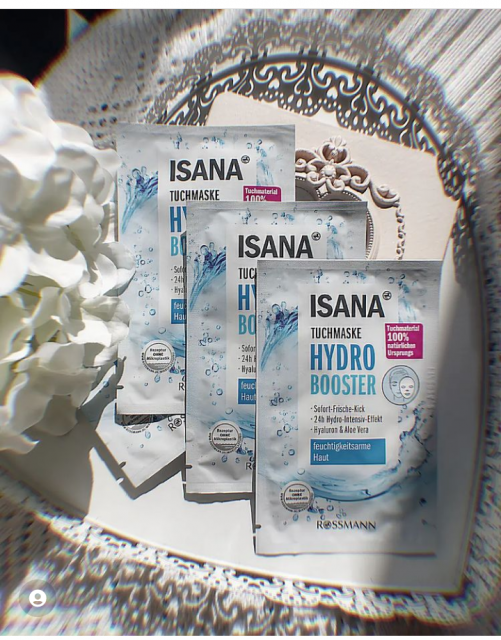 Isana Hydro Booster, Maseczka do twarzy, Nawilżająca