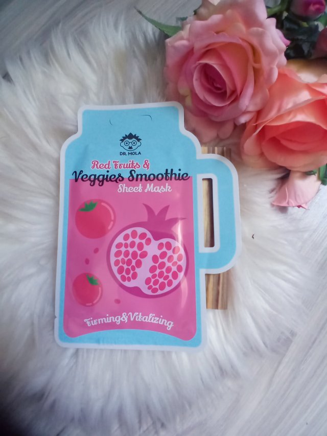 Dr. Mola Maska do twarzy w płacie, Red Fruits & Veggies Smoothie, Firming & Vitalizing