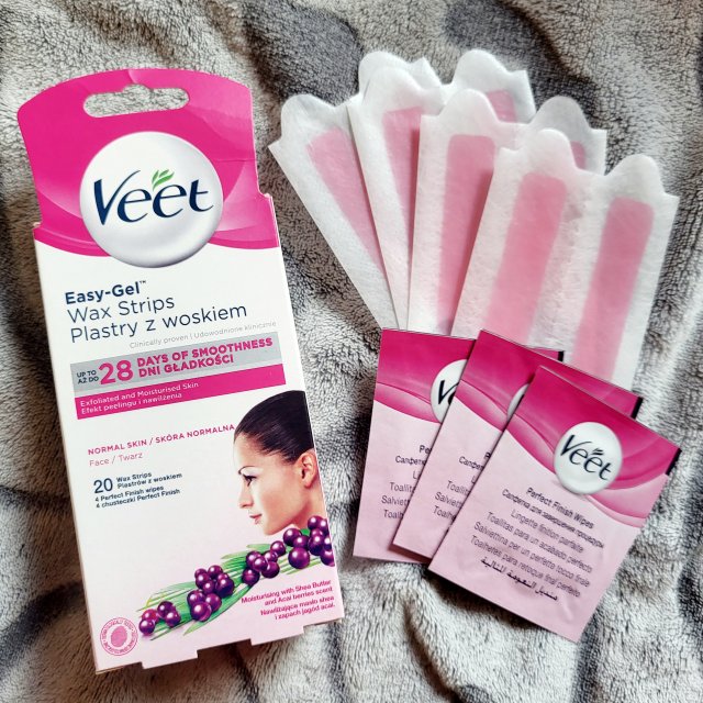 Veet Easy-Gel, Plastry z woskiem do depilacji twarzy, Skóra normalna
