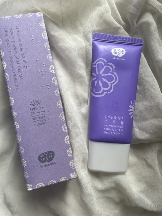 WHAMISA Krem do twarzy, Organic Flowers Sun Cream, Ochronny, SPF50+/PA++++