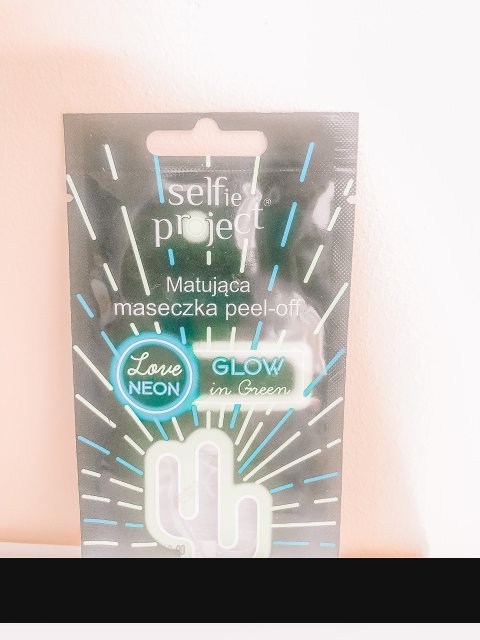 Selfie Project Love Neon, Maseczka do twarzy, Matująca, Peel-off, Glow In Green, Kwiat lotosu i kaktus