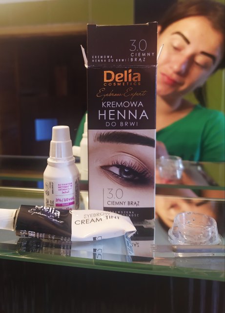 Delia Eyebrow Expert, Henna do brwi, Kremowa, 3.0 Ciemny brąz