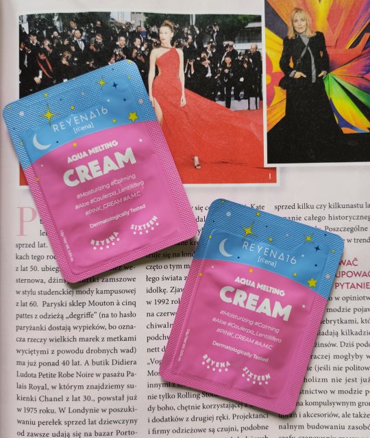 REYENA16 Aqua melting cream, Nawilżająco-kojący krem do twarzy z wyciągiem z aloesu i zielonego kawioru