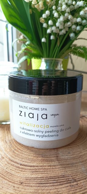 Ziaja Baltic Home Spa, Witalizacja, Peeling do ciała, Cukrowo-solny, Z efektem wygładzenia, Morela ume