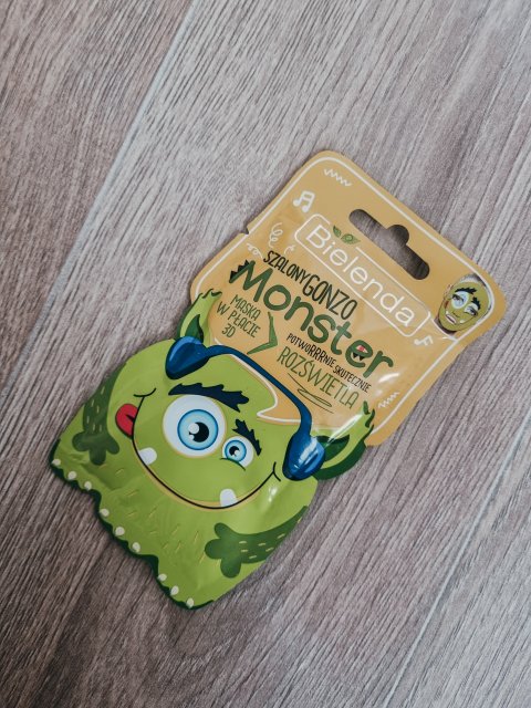 Bielenda Monster, Maska w płacie 3D, Szalony Gonzo, Rozświetla