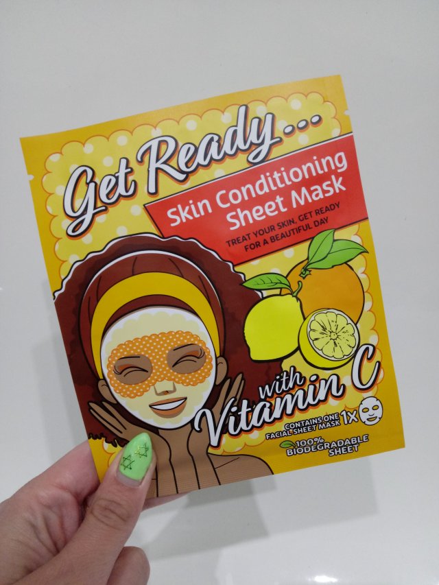 Mascot Europe Maska do twarzy w płacie, Skin Conditioning Sheet Mask, Get Ready…, Z witaminą C