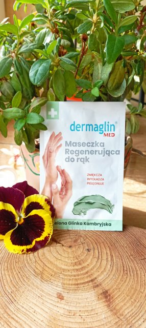 Dermaglin Maseczka do rąk, Glinkowa maseczka, Regeneracja, Zielona glinka kambryjska & jojoba 