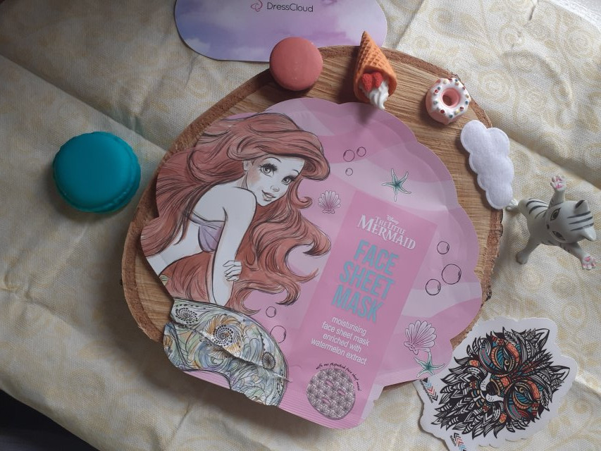 Topbrands Europe B.V. Disney Princess, Maska do twarzy w płacie, Nawilżająca, Zapach arbuza, Ariel