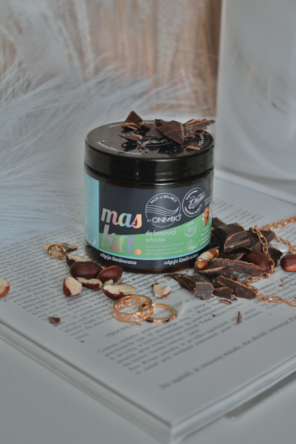 OnlyBio Hair Balance, Maska do laminacji włosów, E.Wedel, Inspirowana zapachem czekolady mocno mlecznej z orzechami laskowymi, Edycja Limitowana 