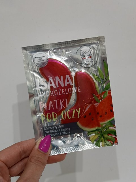 Isana Płatki pod oczy, Hydrożelowe, Intensywnie nawilżające, Kofeina i wyciąg z arbuza