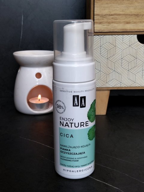 AA Enjoy Nature, Cica, Pianka oczyszczająca do twarzy, Nawilżająco-kojąca