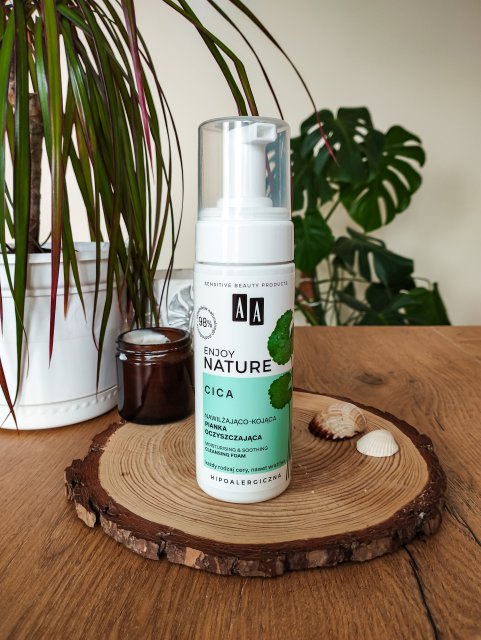 AA Enjoy Nature, Cica, Pianka oczyszczająca do twarzy, Nawilżająco-kojąca