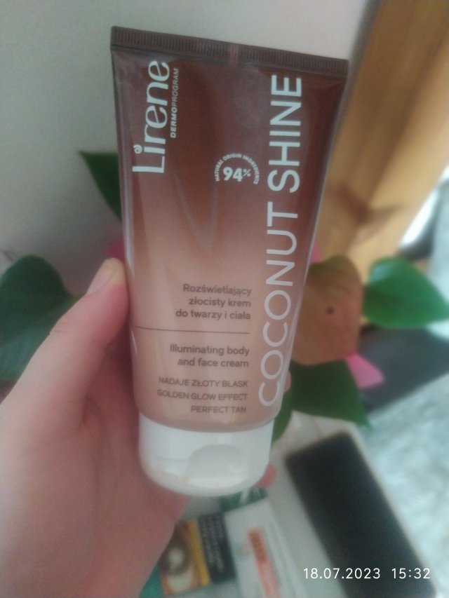 Lirene Dermoprogram, Coconut Shine, Krem do twarzy i ciała, Rozświetlający, Złocisty