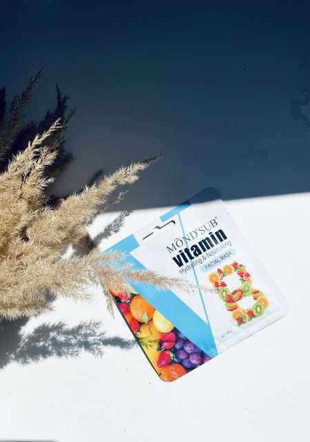 Mond'sub Vitamin, Maska do twarzy w płachcie, Nawilżająco-odżywcza z witaminą B3