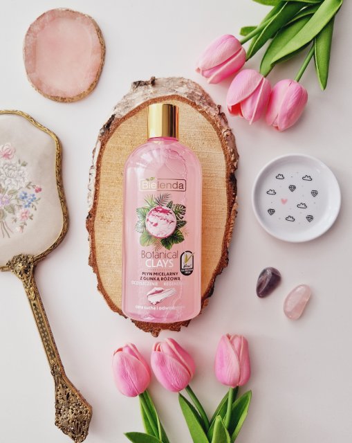 Bielenda Botanical Clays, Płyn micelarny do twarzy, Wegański, Z glinką różową 