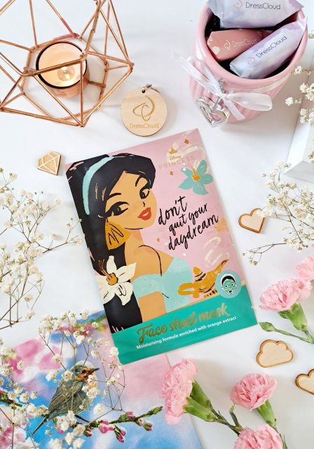 Topbrands Europe B.V. Disney Princess, Maska do twarzy w płacie, Odświeżająca i nawilżająca, Z ekstraktem z pomarańczy, Jasmine