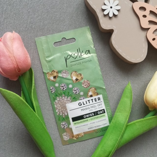 Polka Glitter, Maska do twarzy, Peel-off, Wygładzenie + oczyszczanie, Owies