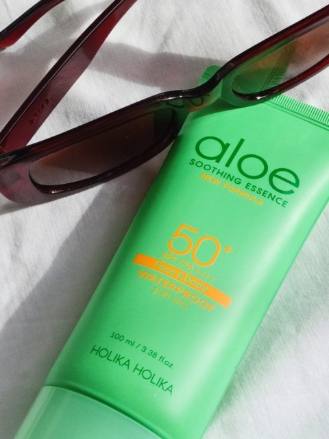 Holika Holika Aloe Waterproof Sun Gel SPF50+/PA++++, Żel do twarzy i ciała, Wodoodporny, Face&Body