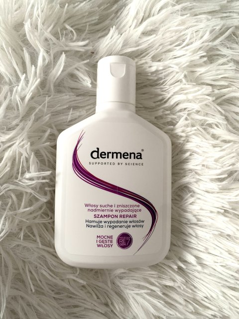 Dermena Szampon do włosów, Włosy suche, zniszczone i nadmiernie wypadające, Hamuje wypadanie włosów