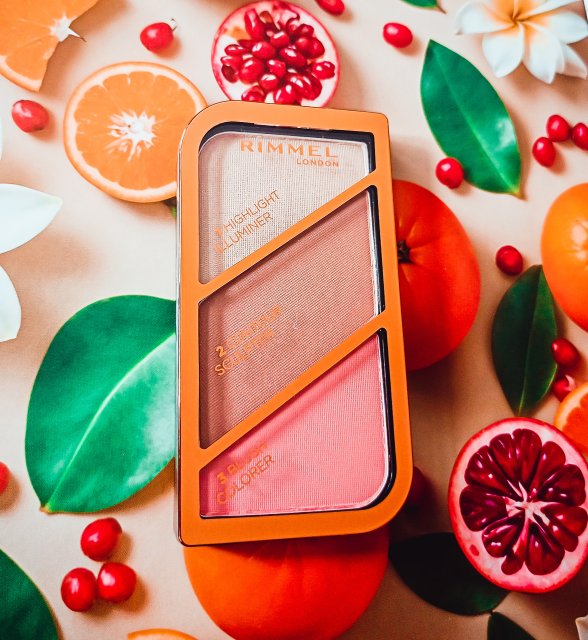 Rimmel Rozświetlająca paleta do konturowania twarzy coral glow 002