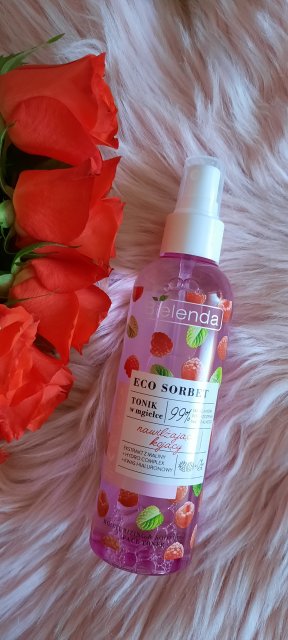 Bielenda Eco Sorbet, Tonik w mgiełce, Nawilżająco-kojący, Ekstrakt z maliny + Hydro Complex + Kwas hialuronowy