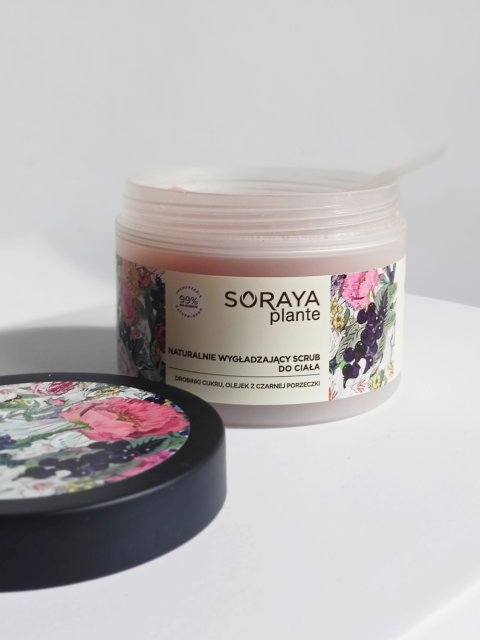 Soraya Plante, Scrub do ciała, Naturalnie wygładzający, Drobinki cukru, olejek z czarnej porzeczki