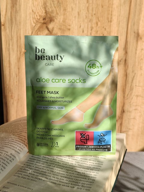 BeBeauty Care, Skarpetki z maską do stóp, Aloe Care Socks, Aloes i masło shea, Skóra sucha i normalna