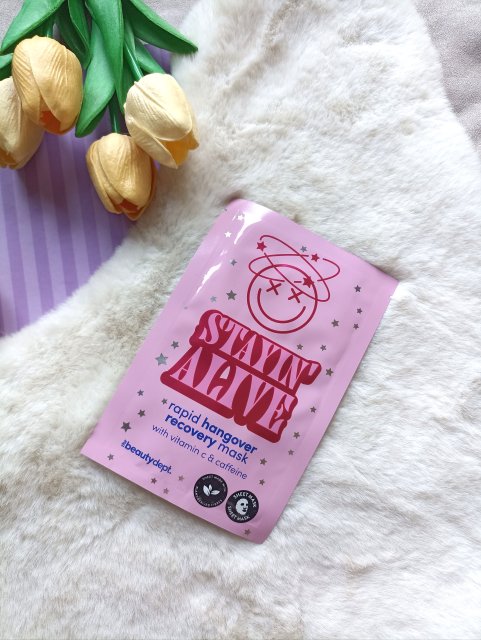 The Beauty Dept. Maseczka do twarzy w płacie, Stayin'Alive, Rapid Hangover Recovery Mask, Z witaminą C i kofeiną