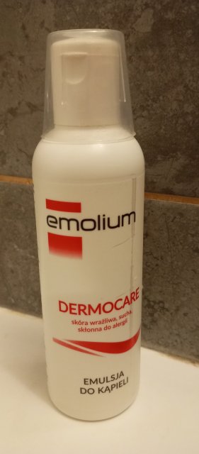 Emolium Dermocare, Emulsja do kąpieli, Skóra wrażliwa, sucha, skłonna do alergii 