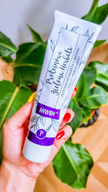 Anwen Odżywka do włosów o średniej i niskiej porowartości, Proteinowa Zielona Herbata 