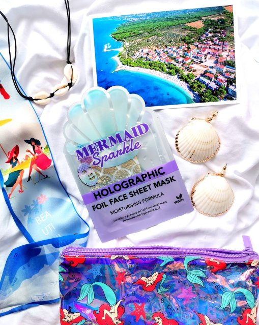 Maxbrands Marketing B.V. Foil Face Sheet Mask, Maseczka do twarzy w płacie, Holographic, Mermaid Sparkle, Formuła nawilżająca