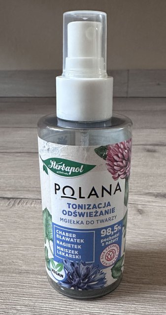 Herbapol Polana, Mgiełka do twarzy, Tonizacja, Odświeżenie, Chaber, bławatek, nagietek, mniszek lekarski