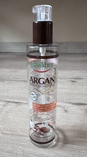 Equilibra Argan Natural Youth, Woda micelarna do demakijażu, Twarz, oczy, usta