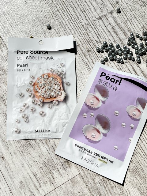 MISSHA Airy Fit Face Sheet Mask, Maska do twarzy w płacie, Pearl 