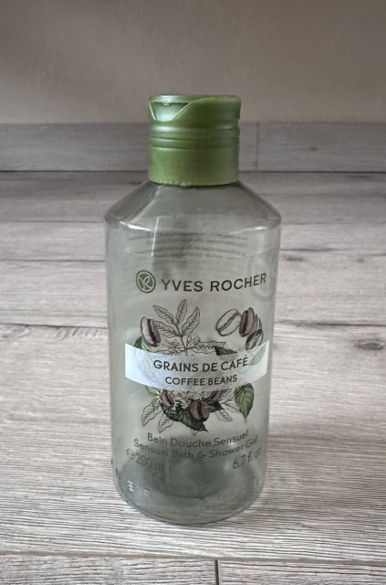 Yves Rocher Żel pod prysznic i do kąpieli, Kremowy, Ziarna kawy 