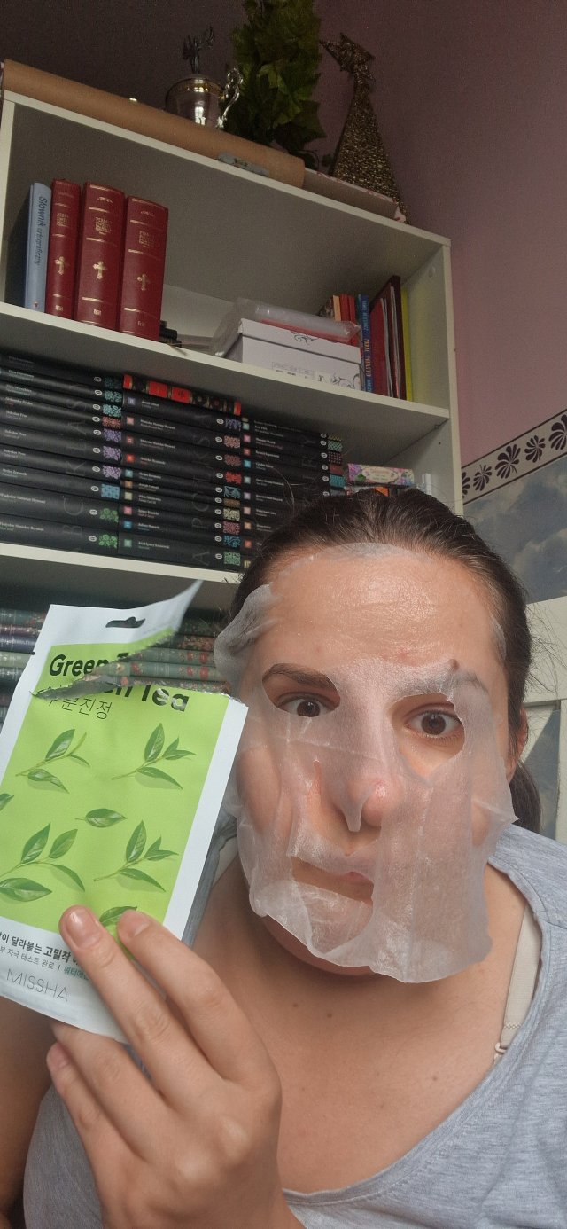 MISSHA Airy Fit Sheet Mask, Maska do twarzy w płacie, Green Tea