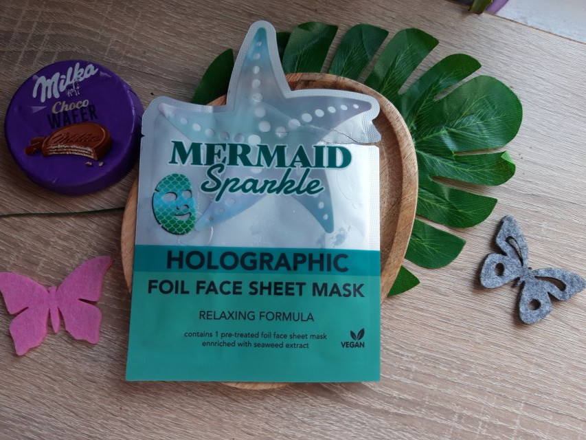 Maxbrands Marketing B.V. Maseczka do twarzy w płachcie, Holographic, Mermaid Sparkle, Formuła relaksująca