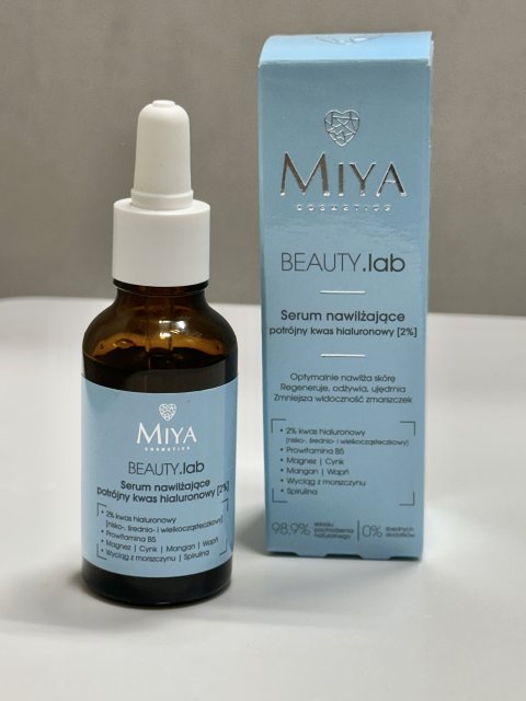 Miya Cosmetics Beauty lab, Serum do twarzy, Nawilżające, Potrójny kwas hialuronowy [2%]