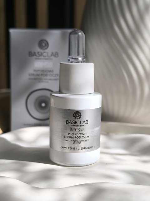 BasicLab Dermocosmetics Esteticus, Serum pod oczy, Peptydowe, z 10% Argilenine i kofeiną