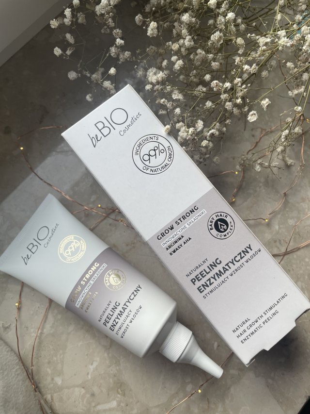 beBIO Peeling do skóry głowy, Grow Strong, Enzymatyczny, Naturalny, Stymulujący wzrost włosów, Arginina i kwasy AHA
