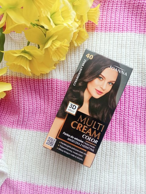 Joanna Multi Cream Color, Farba do włosów, Kolor trwały, nr 40 Cynamonowy brąz