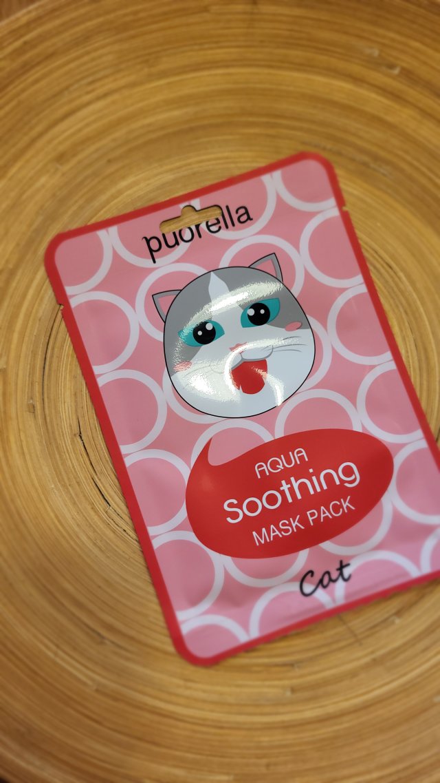 Puorella Maska do twarzy w płacie, Aqua Soothing Mask Pack, Cat