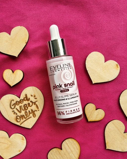 Eveline Pink Snail, Glazed Skin Effect, PDRN, Serum do twarzy, Nawilżająco-rozświetlające