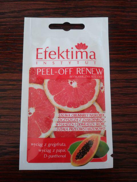 Efektima Peel-Off Renew, Maseczka do twarzy błyskawiczna, Z wyciągiem z grejpfuta i papai