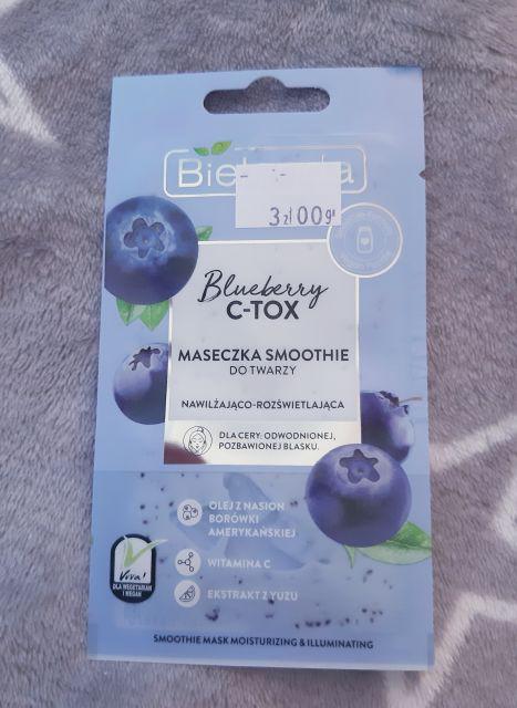 Bielenda Blueberry C-TOX, Maseczka do twarzy, Smoothie, Nawilżająco-rozświetlająca, Dla cery odwodnionej, pozbawionej blasku