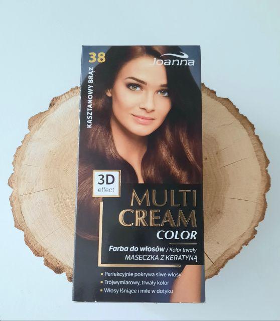 Joanna Multi Cream Color, Farba do włosów, Kolor trwały, nr 38 Kasztanowy Brąz